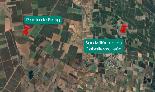 Ubicazione dell'impianto di biometano di San Millán de los Caballeros
